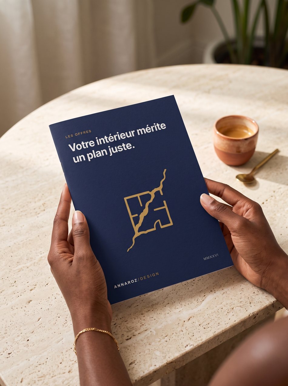 Brochure des offres entre les mains d'une cliente