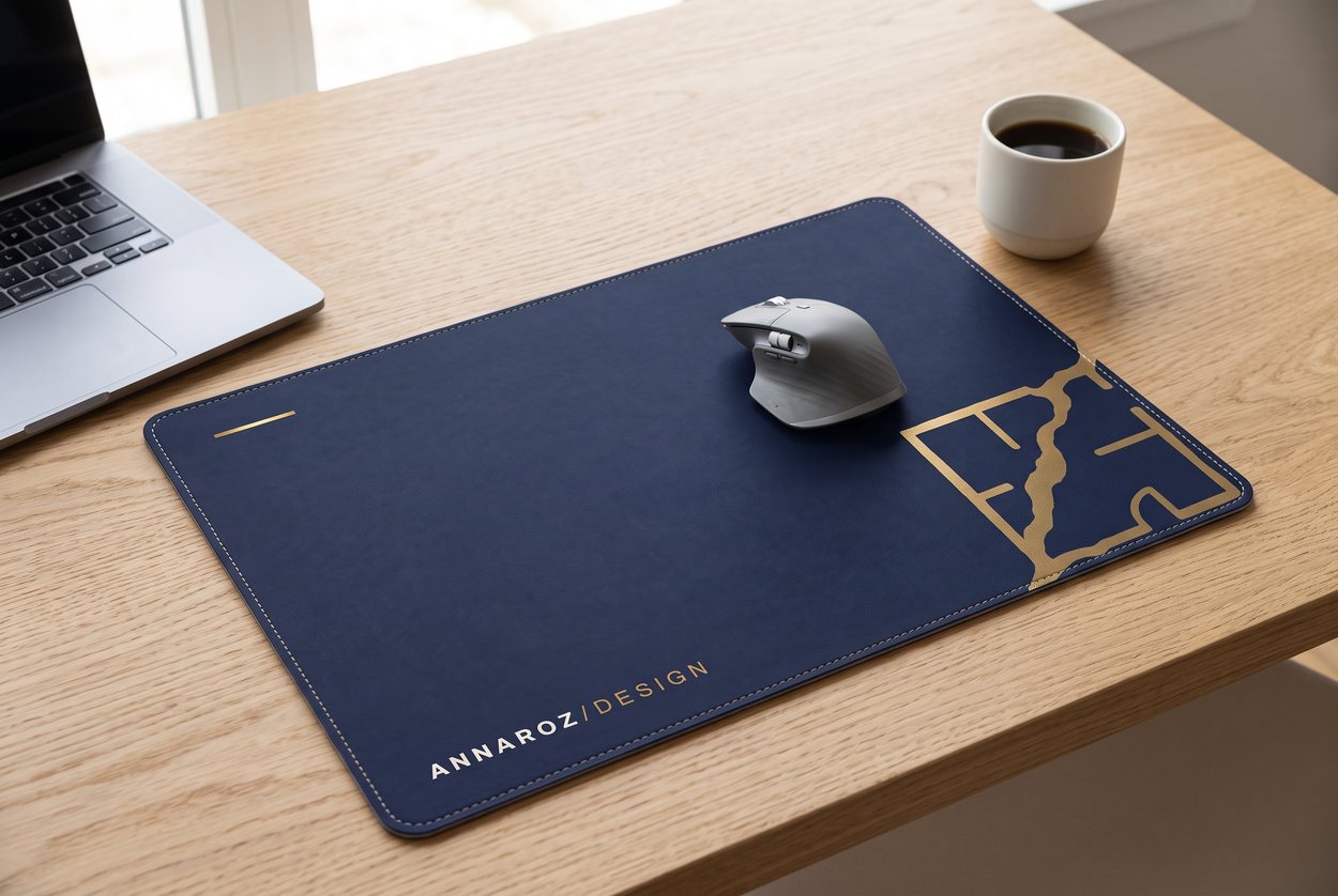 Sous-main navy Annaroz Design sur bureau